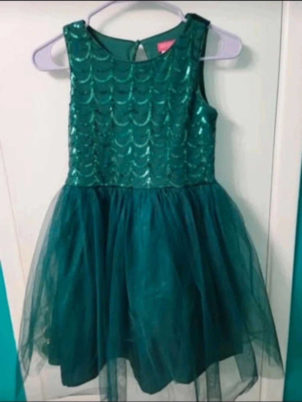 Zunie Emerald Green Sequin Tulle Party Dress